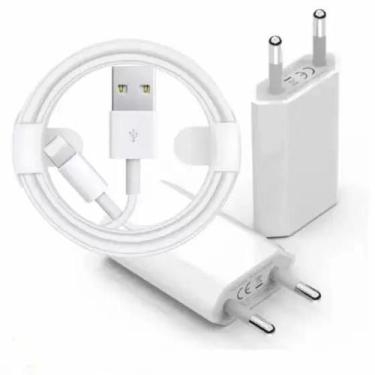 Imagem de Carregador Completo 5W USB e cabo lightning 1m Compativel com Iphone,6