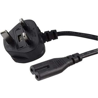 Imagem de (5 Pack) United Kingdom UK 2- Slot Printer Power Cord Cable, Non-Polarized (IEC-320-C7 to CEE 7/16) Works with Notebook Laptop, Printer, Chargers, PS4 Game Console and More for UK Travel (UK) - 5 Pack