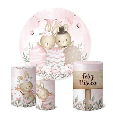 Imagem de Trio Capas Cilindro + Painel Sublimado 1,50m Páscoa - Fadrix, K1PSC033