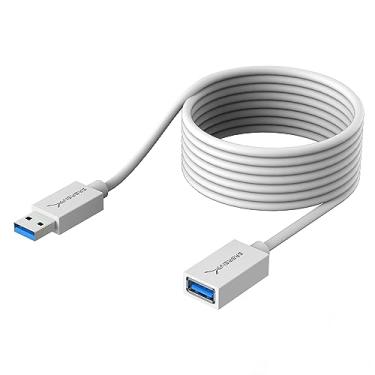 Imagem de SABRENT Cabo de extensão USB 3.0 22AWG – A Macho para A Fêmea [Branco] 3 metros (CB-301W)