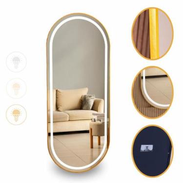 Imagem de Espelho Oval Grande LED Corpo Inteiro Moldura 170x70 para Quarto Salão