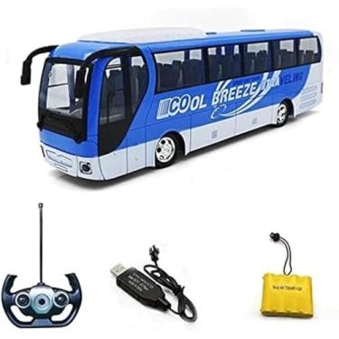 Imagem de 2,4 Ghz Rádio Controle Caminhão Ônibus 1/14 Escala Rc Carro Off-road Controle Remoto Sons Simulados Brinquedos Led Luzes Recarregáveis Caminhão Eletrônico Para Prese, Blue, 3 battery packs