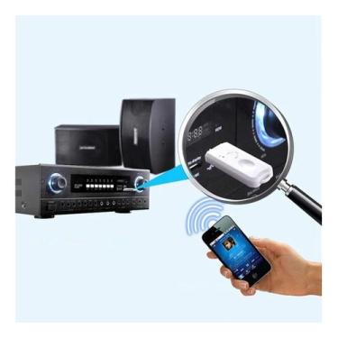 Imagem de Receptor Bluetooth Com Microfone Usb Adaptador Música Carro - kapbom