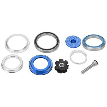 Imagem de Bicicleta Hule Stem Headset Bikeing Bowl Group Grupo de alta performance Alumínio Bicicleta Frente Front Forek fone de ouvido à prova d'água à prova de poeira para tubo de cone (Azul)