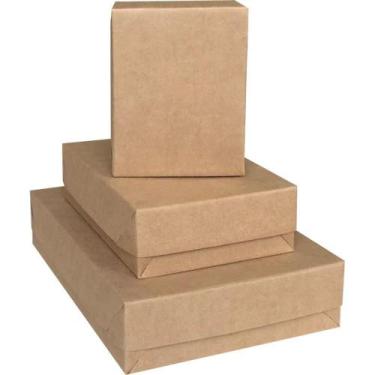Imagem de Caixa para Presente com Tampa KRAFT Grande 25,5X35X7,5CM (pacote com 1