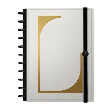 Imagem de Caderno de Disco ISCOOL Capa Dura Monograma Minimal Perfil G Ouro Letra (Letra L)