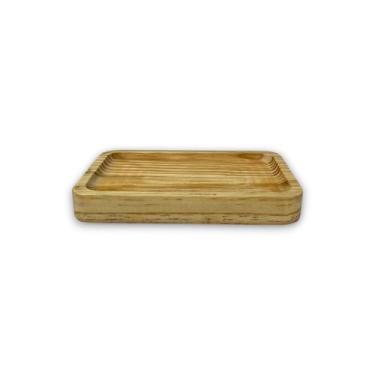 Imagem de Bandeja Rústica Decorativa Retangular de Madeira Pinus 15cm - Luggari