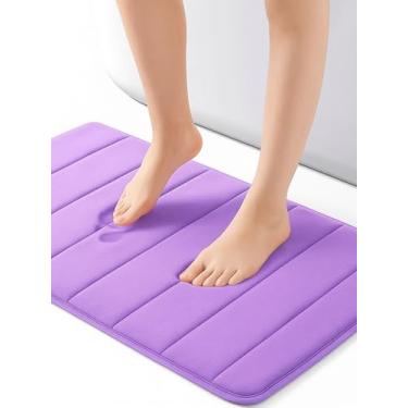 Imagem de Tapete Antiderrapante Banheiro Super Soft | Tapete Banheiro Box ou Banheira | Tapete Para Banheiro Multiuso Decoração Quarto (Lilás)