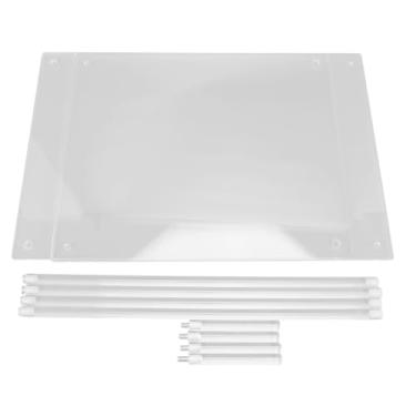 Imagem de Mesa lateral acrílico 2 camada simples mesa de cabeceira moderna leve para sala de estar quartel tabela final transparente durável com fácil montagem 40x30x30cm