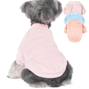 Imagem de Algudbilt Suéter para cães | Pacote com 3 jaquetas PPP - 2GG para raças de cães pequenos (masculino e menina), casacos de inverno macios para cães e gatos, roupas para animais de estimação (rosa balé