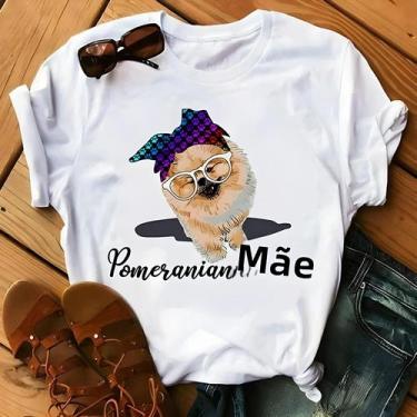 Imagem de Camiseta Feminina Verão - Pomeranian Mom - Manga Curta, BR-G4, Wtq0006
