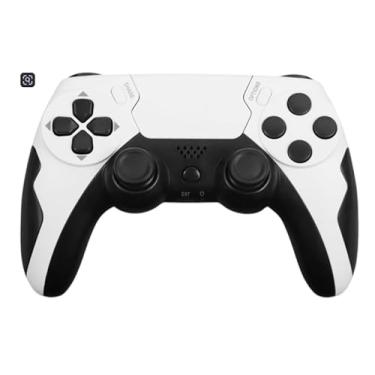 Imagem de Controle de Jogo Sem Fio com Giroscópio, Compatível com PS3, PS4, PC e TV, Branco e Preto