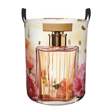 Imagem de Cesto de lavanderia de perfume moderno, dobrável, impermeável, cesto de armazenamento de roupas com alças, pano Oxford, organizador de brinquedos, cesta para banheiro, lavanderia, quarto, pequeno