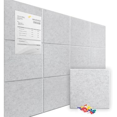 Imagem de Quadros de cortiça, quadro de avisos de 119,4 cm x 89 cm, pacote com 12 azulejos de parede de feltro para paredes, placa de feltro com adesivo removível seguro, quadros de cortiça para oração de