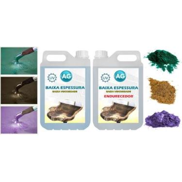 Imagem de Resina Baixa Espessura 5KG + 3 Cores Metálicas - Resinas ag