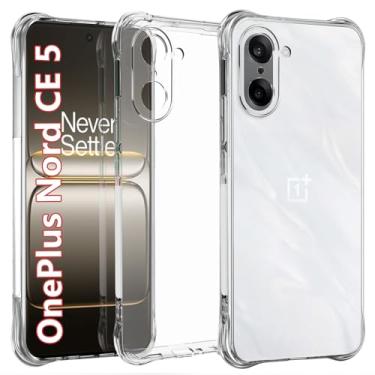 Imagem de USTIYA Capa para OnePlus Nord CE 5 TPU transparente quatro cantos capa de proteção de grau militar transparente macia