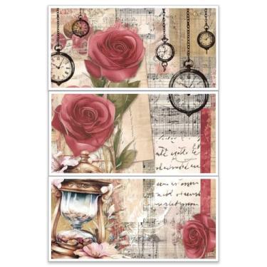 Imagem de OLYCRAFT 3 peças/conjunto de cartas de amor para transferência de móveis e artesanato 15 x 30 cm rosa rosa adesivos de transferência de móveis ampulheta decoração de móveis para decoração de móveis de