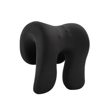 Imagem de OIIBWQ Almofada de Apoio de Pescoço com Memória para Cadeira de Escritório para Adultos, Espuma de Memória Macia Multiuso, Apoio de Braço Confortável, Traves, Preto Sólido