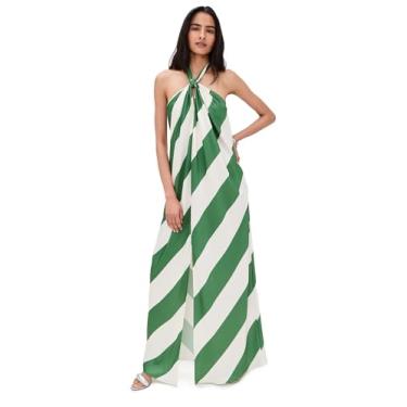 Imagem de Ronny Kobo LTD Vestido feminino Chantell, Verde palmeira, marfim, GG