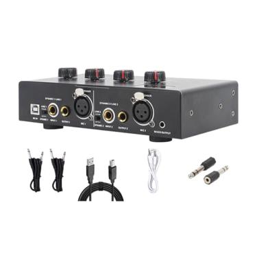 Imagem de Generic Amplificador de áudio estéreo portátil, amplificador de áudio de interface de áudio USB de 48V, amplificador de microfone para festa em casa