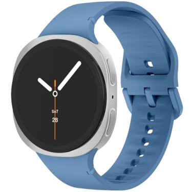 Imagem de Pulseiras esportivas de silicone sem lacunas de 40 mm, 44 mm e 46 mm, sem lacunas, compatível com Samsung Galaxy Watch 8 e 8 Classic de 40 mm, 44 mm e 46 mm (azul, M/G)