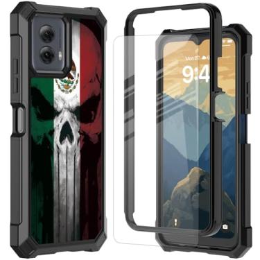 Imagem de RYUITHDJP Capa para celular Motorola Moto G Stylus 5G 2024 com protetor de tela de vidro temperado, capa de proteção de cantos à prova de choque de camada dupla para Motorola Moto G Stylus 5G 2024