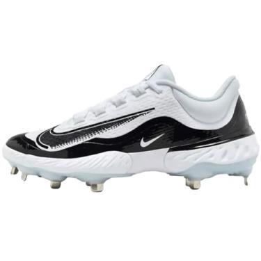 Imagem de Nike Tênis masculino Alpha Huarache Elite 4 Baseball Metal Baseball DJ6521, Branco/Preto/Preto, 39