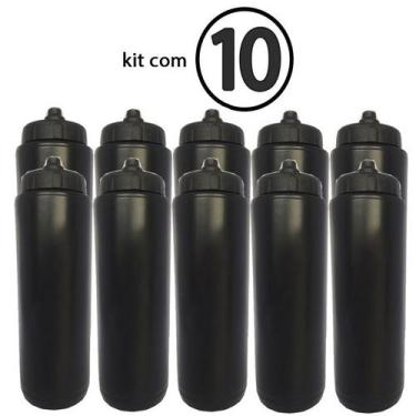 Imagem de Kit com 10 Squeeze Aut Tipo Gatorade 1lt Rythmoon s/logo preto/preto