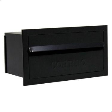 Imagem de Caixa De Correios Jornal Tamanho 15,5x31,5x12cm Preto - Nossa Kasa