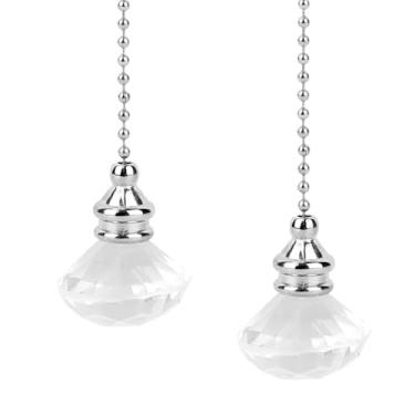 Imagem de 2un Cristal Extensores Cadeia Ventiladores Teto, Decorativos Extensão Cadeia Tração Lâmpadas com Pingentes de Cristal Elegantes para Ventiladores Teto Lâmpadas Sala Estar Quarto