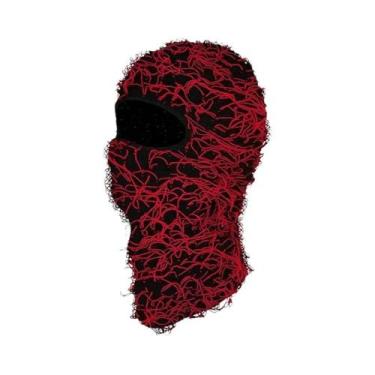Imagem de Gorro De Malha Com Máscara De Esqui Camuflada Quente À Prova De Vento 