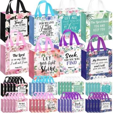 Imagem de Bolsa de presente Riakrum Christian Bible Verse 64 unidades não tecida
