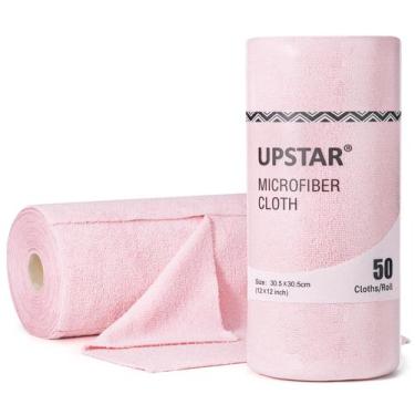 Imagem de Pano de limpeza de microfibra UPSTAR 30x30cm 50 pacotes/rolo rosa