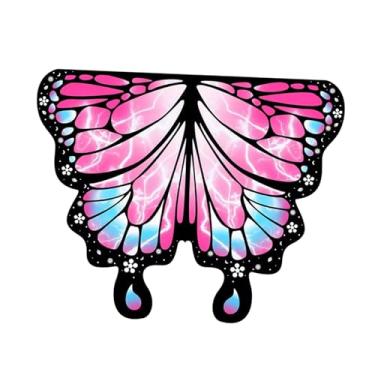 Imagem de oshhni Fantasia infantil de asas de borboleta para meninas, vestido e roupa para festa de aniversário e carnaval, Rosa Azul