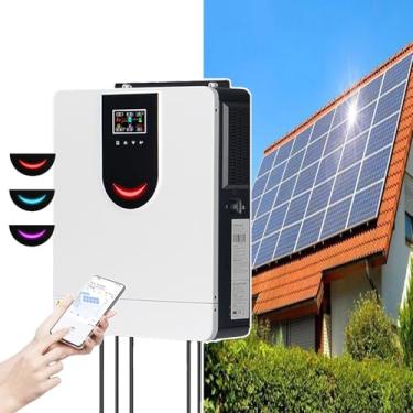 Imagem de CNAOHGHN Inversor solar híbrido de 1,0 kW a 6,2 kW, monitoramento Wi-Fi (aplicativo inteligente), 3 modos (bateria/utilitário/FV), 12 V/24 V/48 V para 230 V CA,off-grid com carregador solar MPPT