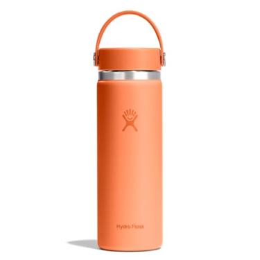 Imagem de Hydro Flask Garrafa de água - aço inoxidável isolado - tampa flexível de boca larga, não derrama, à prova de vazamento e recarregável em laranja néctar de 590 ml