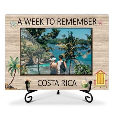 Imagem de Porta-retrato Costa Rica, porta-retratos de presentes da Costa Rica para amigos da família, lembranças da Costa Rica para lua de mel de férias, moldura de madeira com suporte, porta-retrato 10 x 15