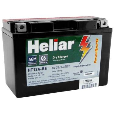 Imagem de Bateria Moto Heliar Ht12abs Powersports 10ah 12 Volts