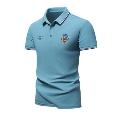 Imagem de Camisas Polo Masculinas De Verão Leves E Respiráveis Com Bordado, Mang