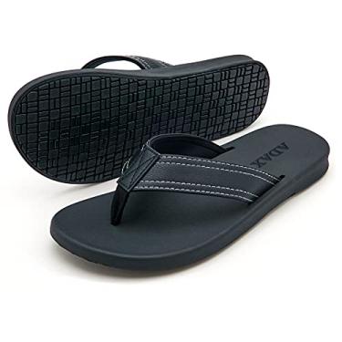 Imagem de Sandálias masculinas ADAX de couro macio e confortável (tamanho: 7 – 13), Allblack, 8