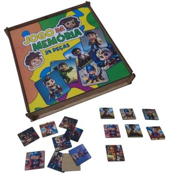 Imagem de Jogo Da Memória Pedagógico Em Madeira Estojo Infantil 24 Pçs