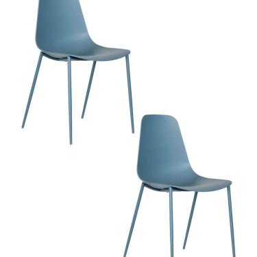 Imagem de Kit com 2 Cadeiras em Poliprobileno Miami Azul Sonho Distante