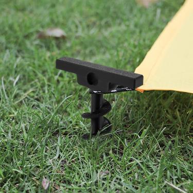 Imagem de 4 peças de âncora de solo de dupla finalidade, kit de âncora de eixo helicoidal reutilizável para barracas, copas, conjuntos de balanço, galpões, trampolim