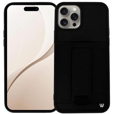 Imagem de WALLI CASES Capa para iPhone 16 Pro Max, carteira estética, porta-cartões, comporta até 2 cartões com segurança - capa de telefone bonita e moderna para mulheres, serve para iPhone 16 Pro Max com