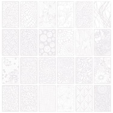 Imagem de 24 modelos de textura para arte, 28 x 18 cm, estênceis de camadas reutilizáveis para pintura, estêncil, natureza, estêncil, kit de modelos de tinta em spray, artesanato, cartões, desenho, tela de