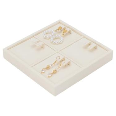 Imagem de PH PandaHall Bandeja de exibição de brincos com 4 compartimentos, organizador de brincos, bandeja de exibição, argolas, caixa de brinco, bandeja quadrada de joias para loja, venda, vendedores, feiras