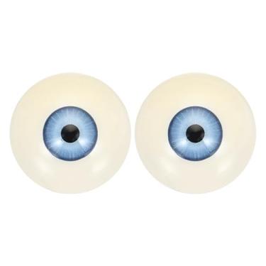 Imagem de PATIKIL Olhos de boneca de 30 mm, 1 par de olhos de acrílico realistas de plástico para bonecas, máscaras, adereços de Halloween, artesanato, bege/azul claro
