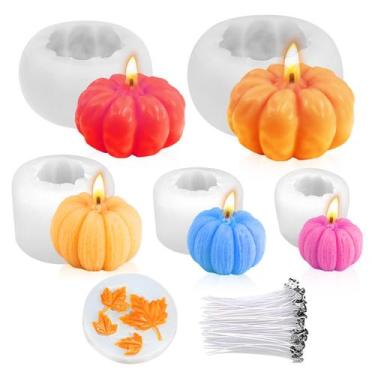 Imagem de Conjunto de moldes de vela de silicone MGLIFEUL Halloween Pumpkin 6 un
