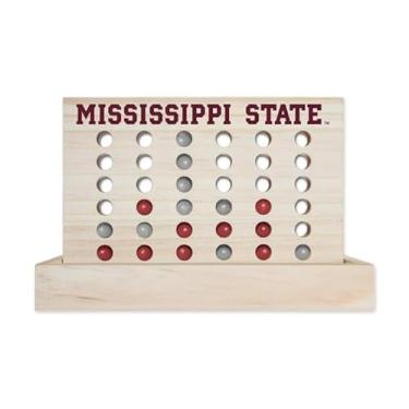 Imagem de Rico Industries NCAA Mini Travel Team 4 in A Row Mini Game- Wooden, Team Colors, 5.5" x 8" (Mississippi State)