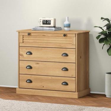 Imagem de Cômoda 4 Gavetas Madeira de Pinus 76x80cm - Empório Paraíso
